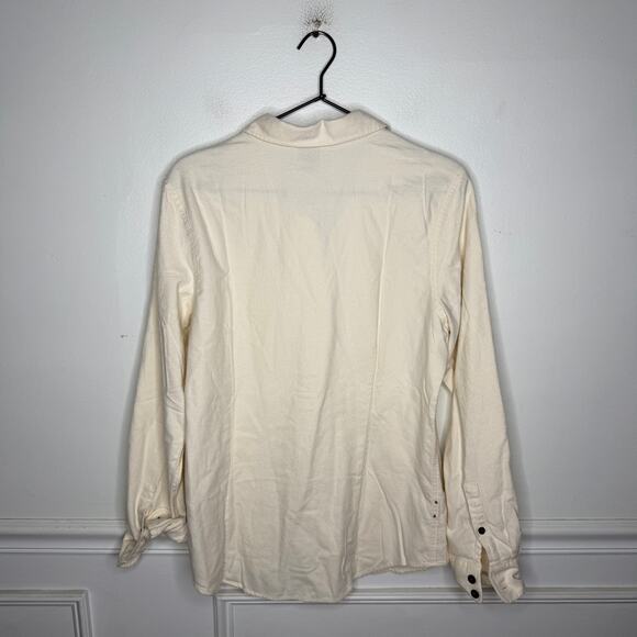 Patagonia Fjord Flannel Organic Cotton Cream Button Down Womens Medium NEW - Picture 5 of 7